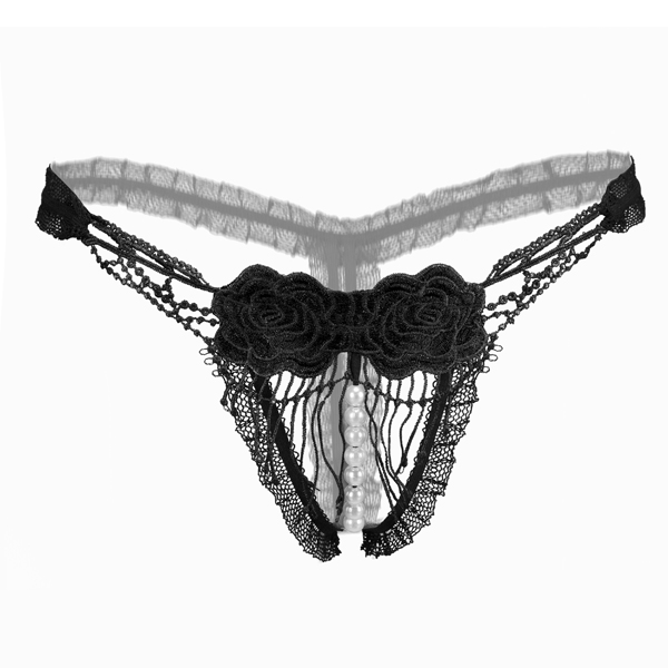フラワーパールパンティー�薔薇 Tバック 玉付き エロ過激 セクシーショーツBQ2180