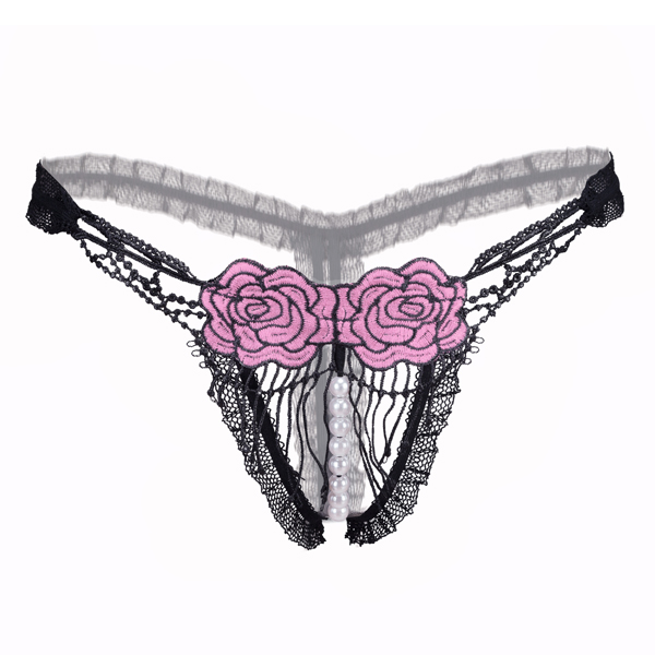 フラワーパールパンティー�薔薇 Tバック 玉付き エロ過激 セクシーショーツBQ2180