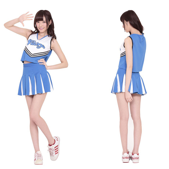 スカイ☆チア チアガール衣装 レオタード ミニスカート Lサイズ XLサイズ  KF0025BL-KF3021BL
