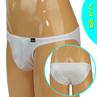 メンズ光沢ストレッチ生地玉袋付きフルバック Mサイズ Lサイズ 男性用 日本製 TW720